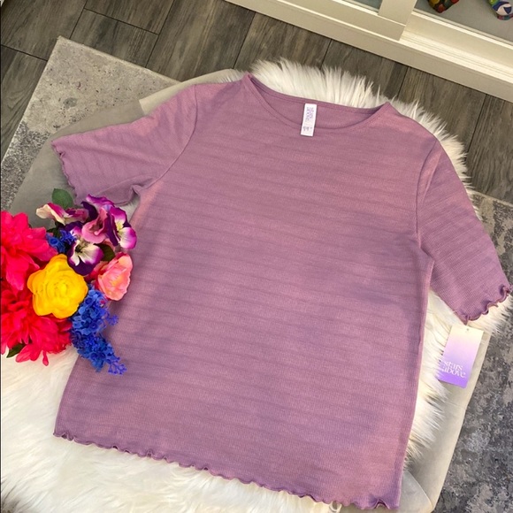 😍PRICE FIRM! NEW! Passion Purple Summer Pajama Set Ribbed Edge Accent - Picture 4 of 5